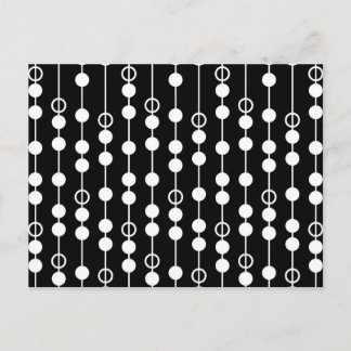 Cartão Postal Abstrato preto e Impressão branco