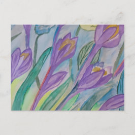 Cartão Postal Abstrato Primavera Crocus