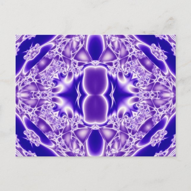 Cartão Postal Abstrato Purple Crystal Design (Frente)