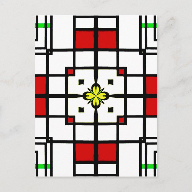 Cartão Postal Abstrato quadrados (Frente)