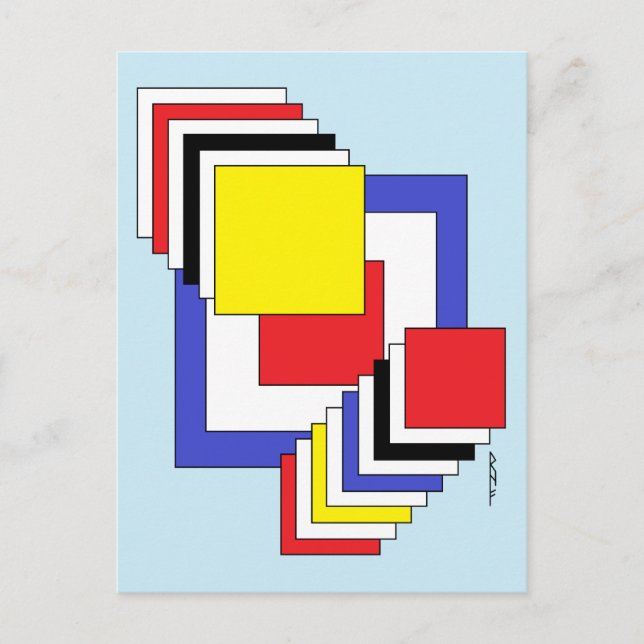 Cartão Postal Abstrato quadrados (Frente)