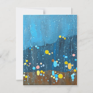 Cartão Postal Abstrato Rain Painting