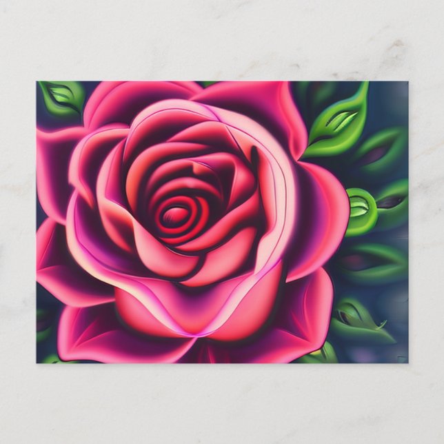 Cartão Postal Abstrato Romântico Rosa Bloom (Frente)