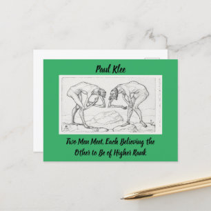 Cartão Postal Abstrato Sketch Paul Klee Dois Homens Encontram-se