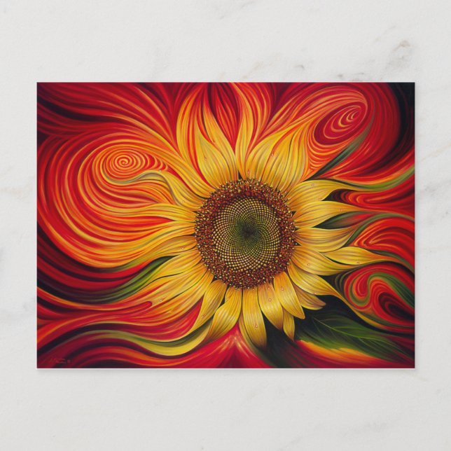 Cartão Postal Abstrato Sunflower (Frente)