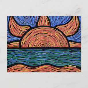 Cartão Postal Abstrato Sunset Painting