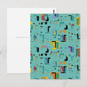 Cartão Postal Abstrato tribal maya antigo padrão 1