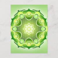 Abstrato Verde Mandala Coração Espiritual Chakra