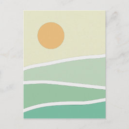 Cartão Postal Abstrato verde montanhas