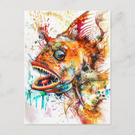 Cartão Postal Abstrato Watercolor Ilustração de um Ang Profundo