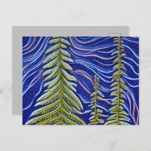 Cartão Postal Abstrato Whimsic Evergreens