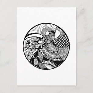 Cartão Postal Abstrato Zendala Em Círculo