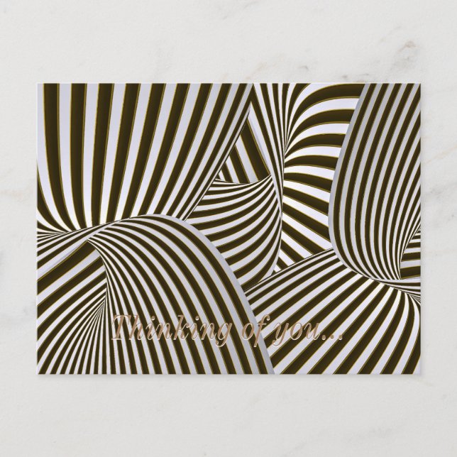 Cartão Postal abstratos 3D Pensando Em Você (Frente)