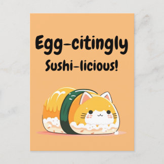 Cartão Postal Absurdamente Sushi-licioso - Tamago Sushi Cat