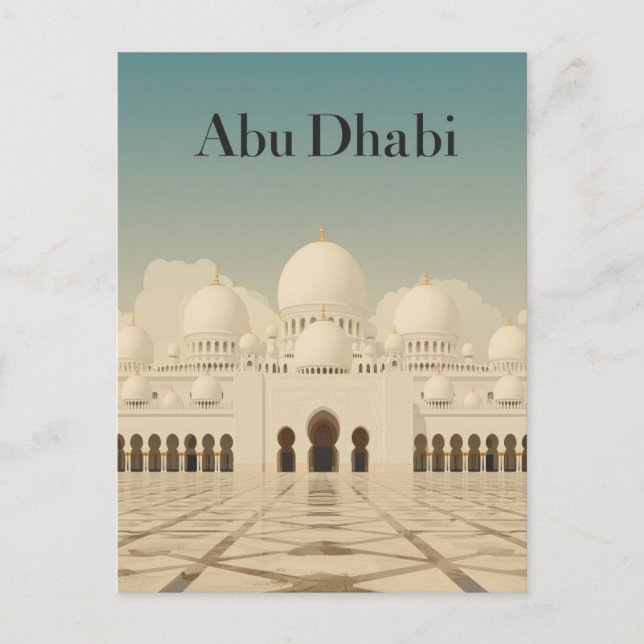 Cartão Postal Abu Dhabi Grand Mosque View (Frente)