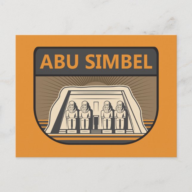 Cartão Postal Abu Simbel Egito - Viagem de Art Retro (Frente)