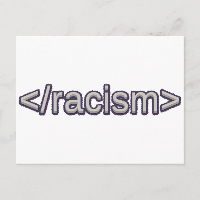 Cartão Postal Acabar com o racismo (Frente)