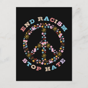 Cartão Postal Acabar com o racismo para impedir o ódio
