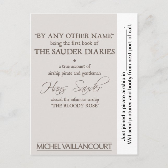 Cartão postal "Acabei de entrar" (Frente)