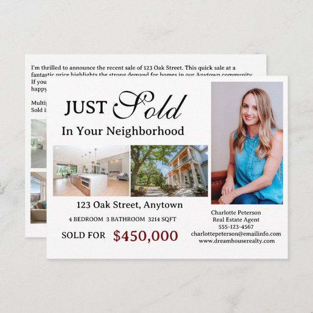 Cartão Postal Acabou de vender imóveis (Frente/Verso)