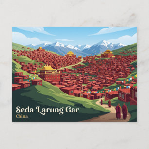 Cartão Postal Academia Budista Seda Larung Gar China