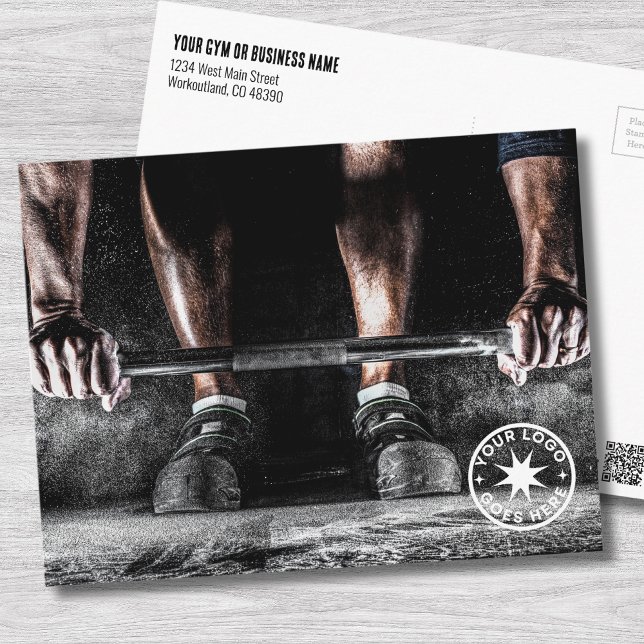 Cartão Postal Academia de Personal Trainer (Fitness Weightlifting Barbell Personal Trainer Gym Postcard)