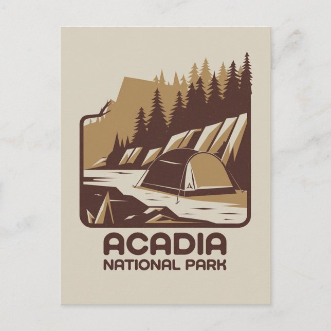 Cartão Postal Acadia National Park Camping Adventure (Frente)