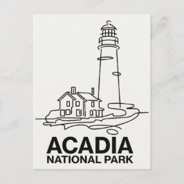 Cartão Postal Acadia National Park Lighthouse Line Art