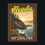 Cartão Postal Acadia National Park Otter Cliff aflita<br><div class="desc">Acadia vetor trabalho de arte design. O Parque Nacional Acadia fica principalmente na Ilha do Monte Deserto,  em Maine. A sua paisagem é marcada por florestas,  praias rochosas e picos granitos salgados por geleiras,  como a Montanha Cadillac.</div>