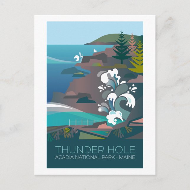 Cartão Postal Acadia National Park, Thunder Hole Postcard (Frente)