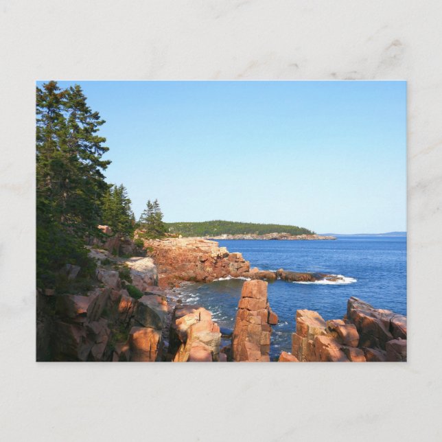Cartão Postal Acadia Rocky Beach perto de Thunder Hole (Frente)