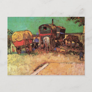 Cartão Postal Acampamento de ciganos com caravanas por van Gogh