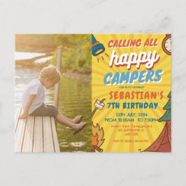 Cartão Postal Acampamento de crianças modernas Festas de anivers