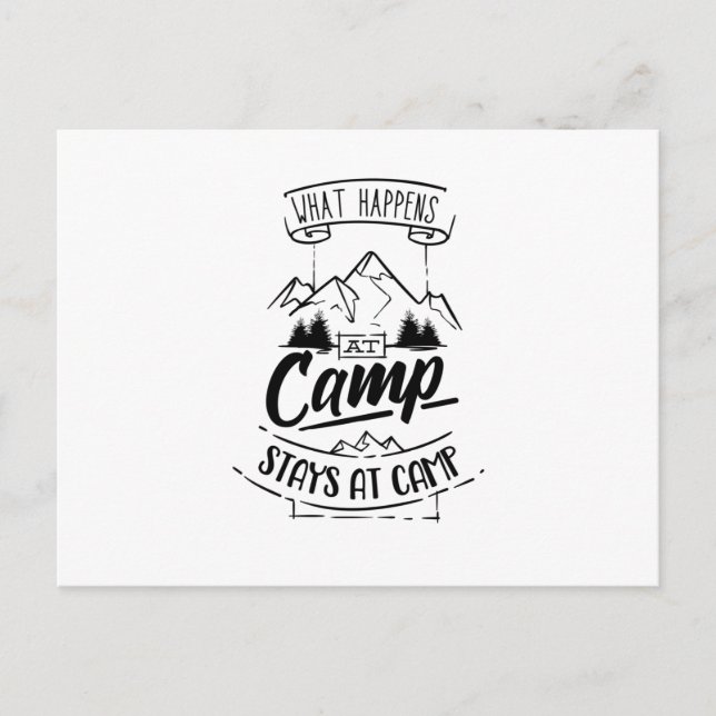 Cartão Postal Acampamento Engraçado Camper Dizendo Campanha (Frente)