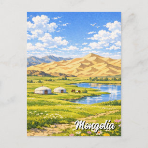 Cartão Postal Acampamento Ger Mongólia Yurt Viagem