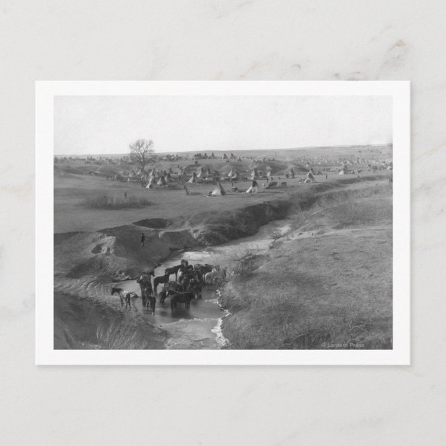 Cartão Postal Acampamento Indígena Lakota no Barro Branco (Frente)