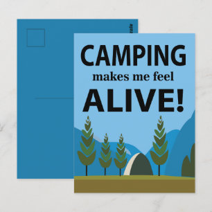 Cartão Postal Acampamento Me Faz Sentir Vivo Acampamento
