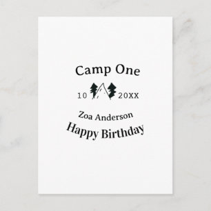 Cartão Postal Acampamento um feliz aniversário nome data camping