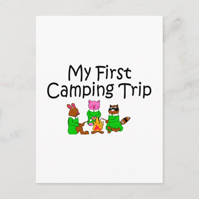 Cartão Postal Acampando minha primeira viagem de acampamento (Frente)