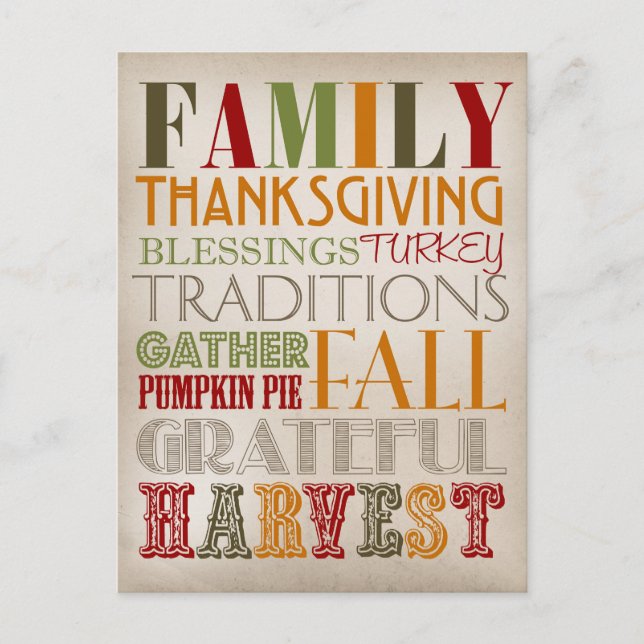Cartão postal - Ação de Graças (Frente)