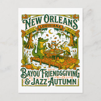 Cartão Postal Ação de Graças e Jazz de Outono dos Amigos do Bayo