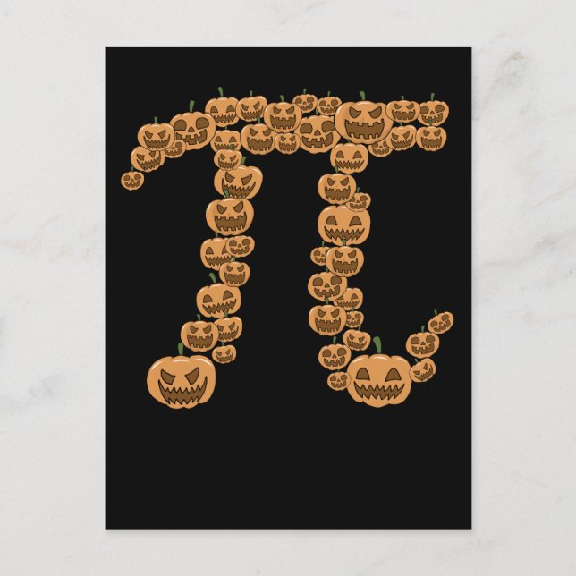 Cartão Postal Ação de Graças Pumpkin Pi Jack O Lantern (Frente)