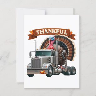 Cartão Postal Ação de Graças Turquia Andando Semi Truck