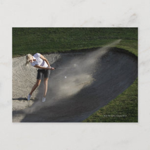 Cartão Postal Ação em bunker de golfe