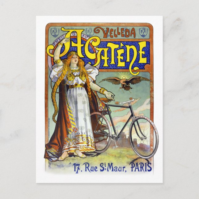 Cartão Postal Acatène Velleda French Vintage Advertising Poster (Frente)