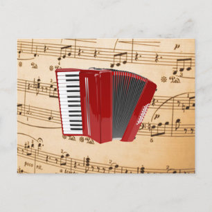 Cartão Postal Accordion Music, design popular