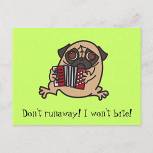 Cartão Postal Accordion Pug