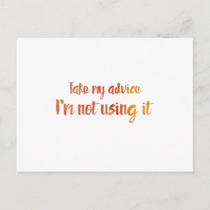 Cartão Postal Aceite Meu Conselho