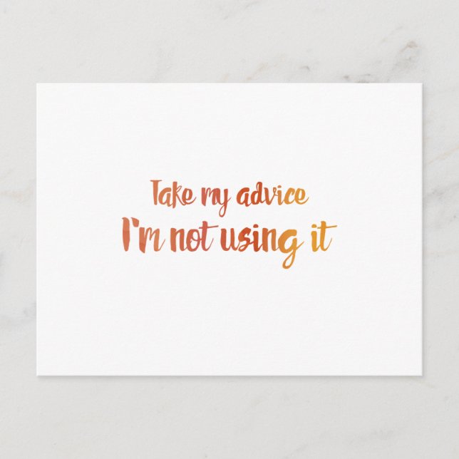 Cartão Postal Aceite Meu Conselho (Frente)