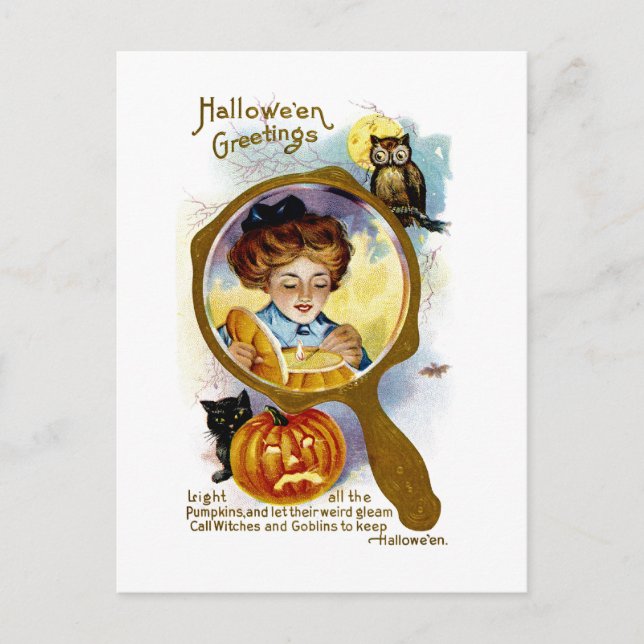 Cartão Postal Acenda todos os Pumpkins! (Frente)